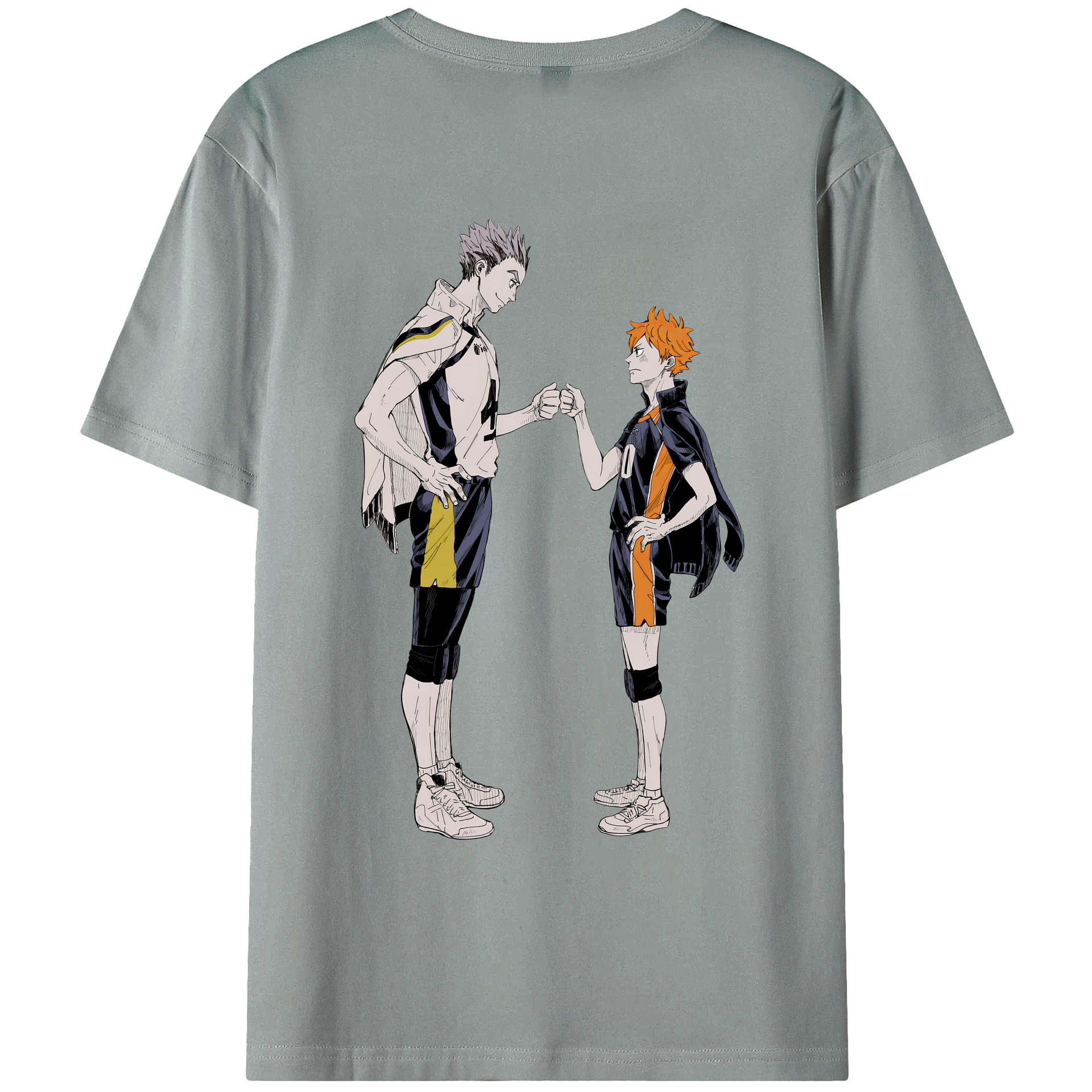 （画像用） ハイキュー!! Haikyu!! 綿100％ メンズ半袖Tシャツ（バックプリント） 通気性